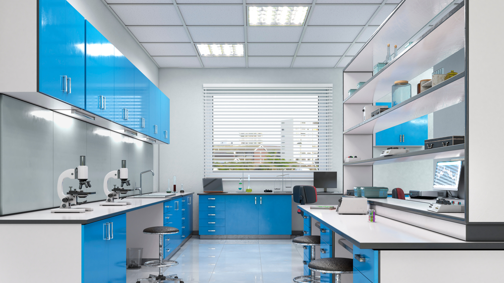 Lab cupboards in compact space
