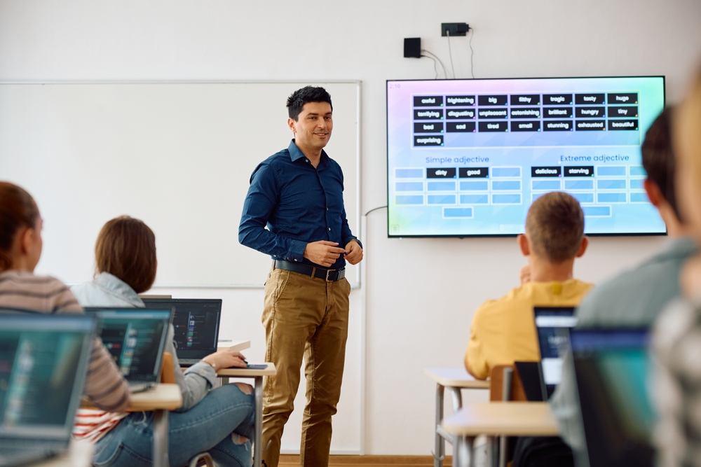 Digital white board in school lab