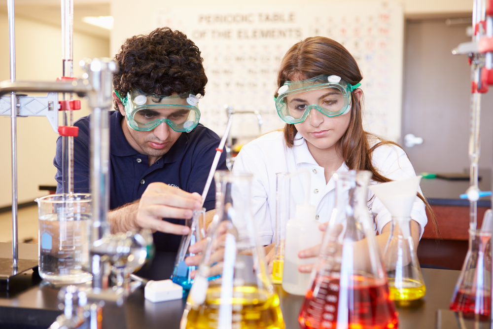 Hands-on experiments in high school science lab