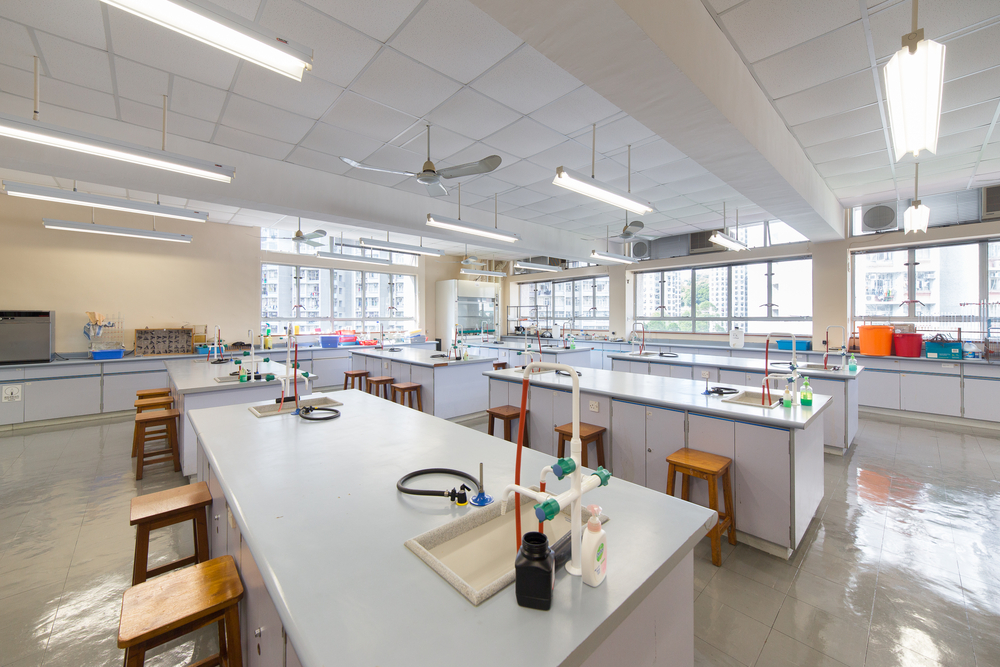 Biology lab with natural light