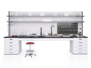Metal cabinets in lab settings