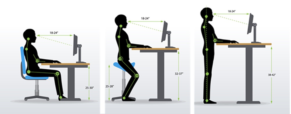Ergonomic lab seating - adjustable height workstation