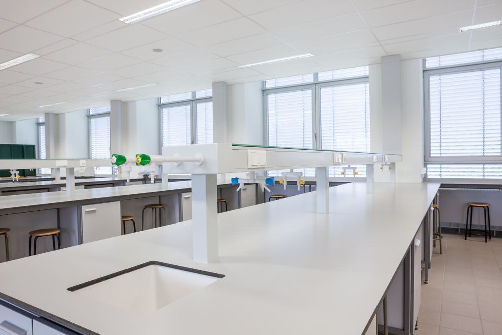 Modular lab furniture in university science lab