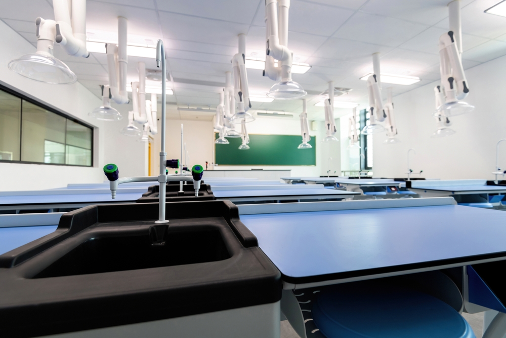 Sinks in university chemistry laboratory