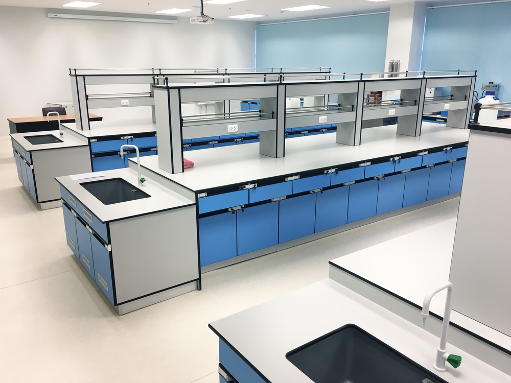 University lab interior with modular lab furniture